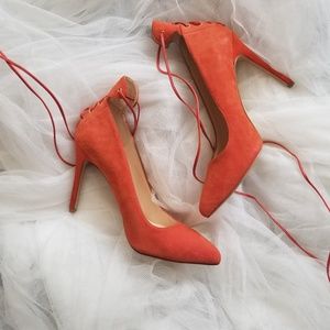 Orange Heels w/Ankle Wraps